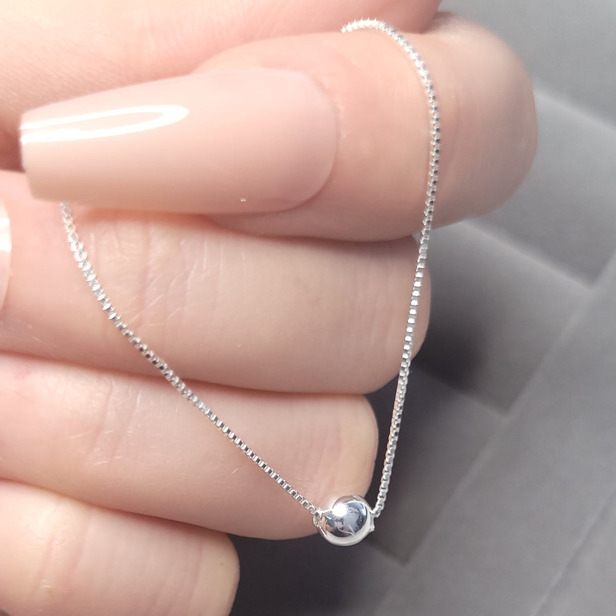 Colar veneziano pingente bola 5mm 45cm