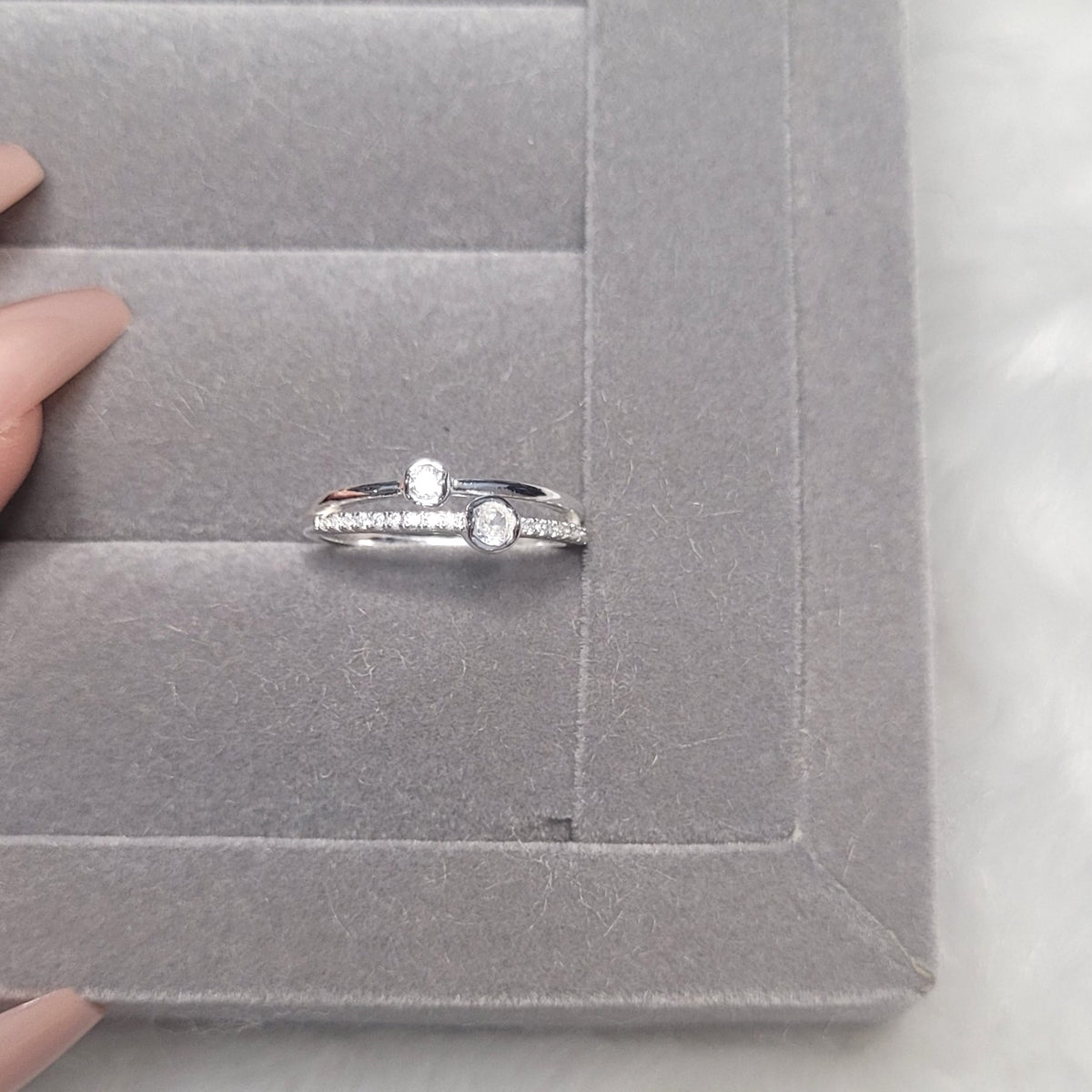 Anel fios zircônia liso/cravejado