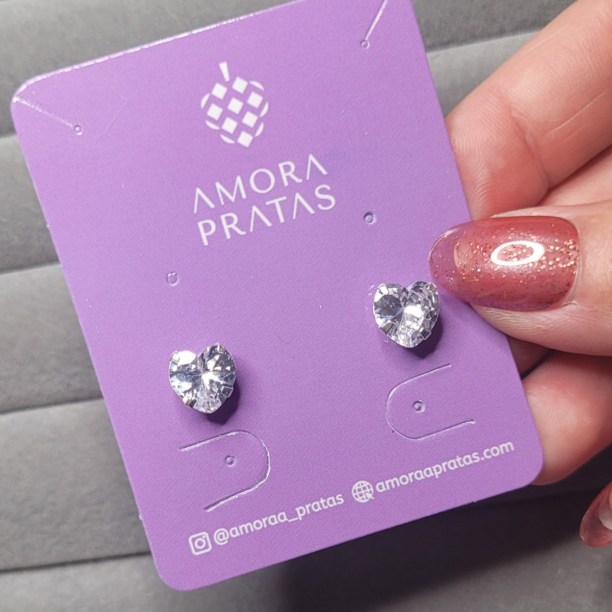 Coração zircônia cristal 7mm