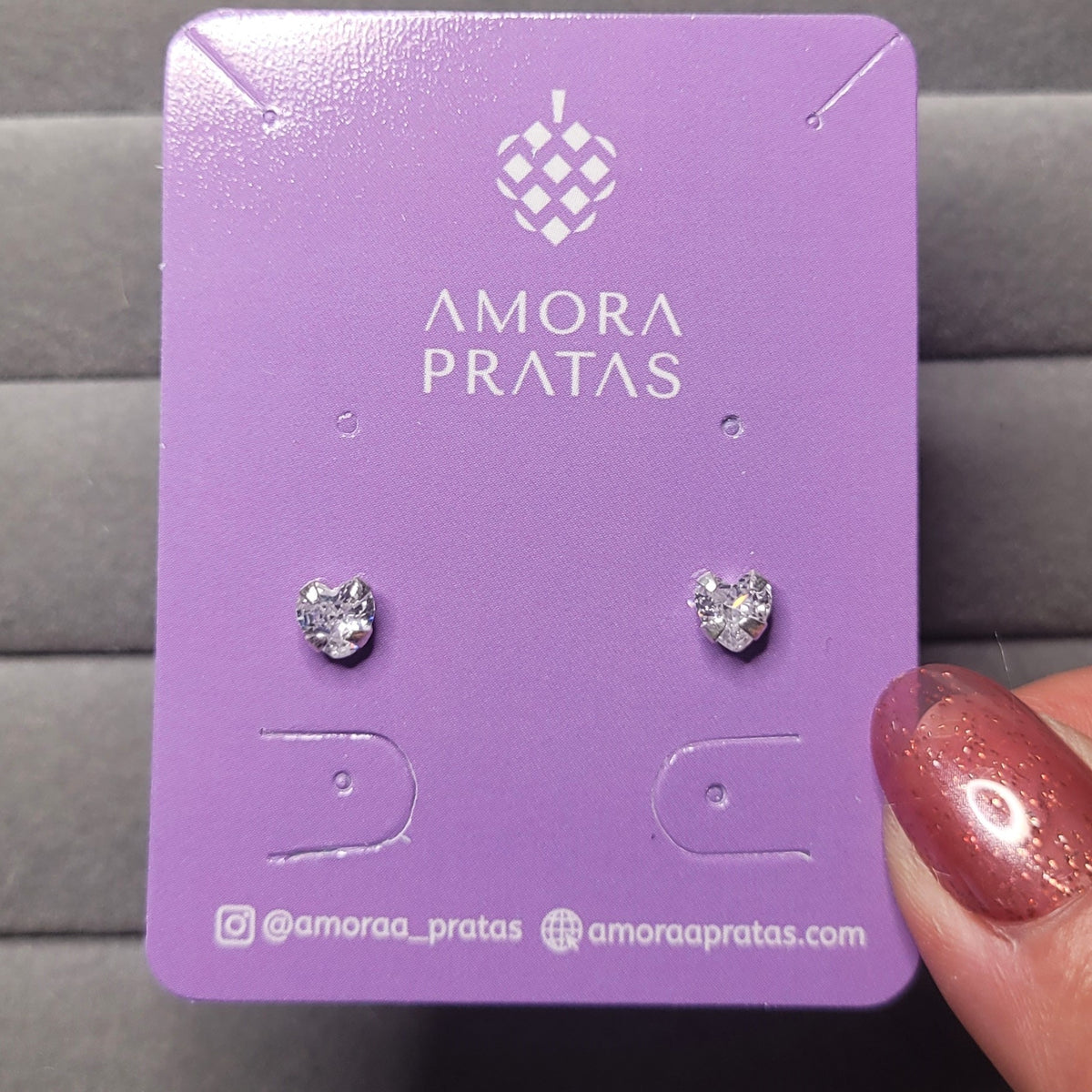 Coração zircônia cristal 6mm