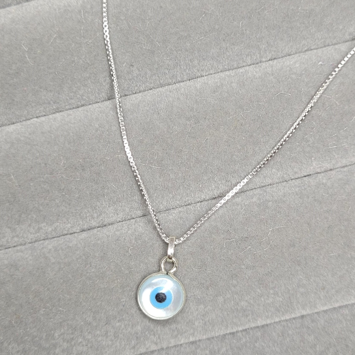 Colar veneziano pingente olho grego choker 40cm