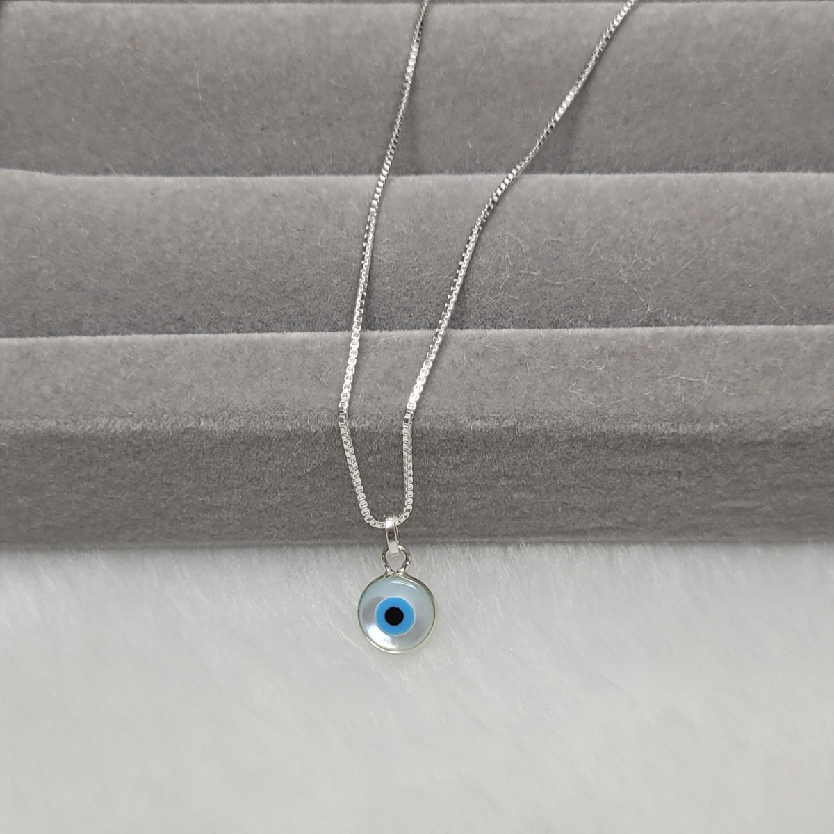 Colar veneziano pingente olho grego choker 40cm