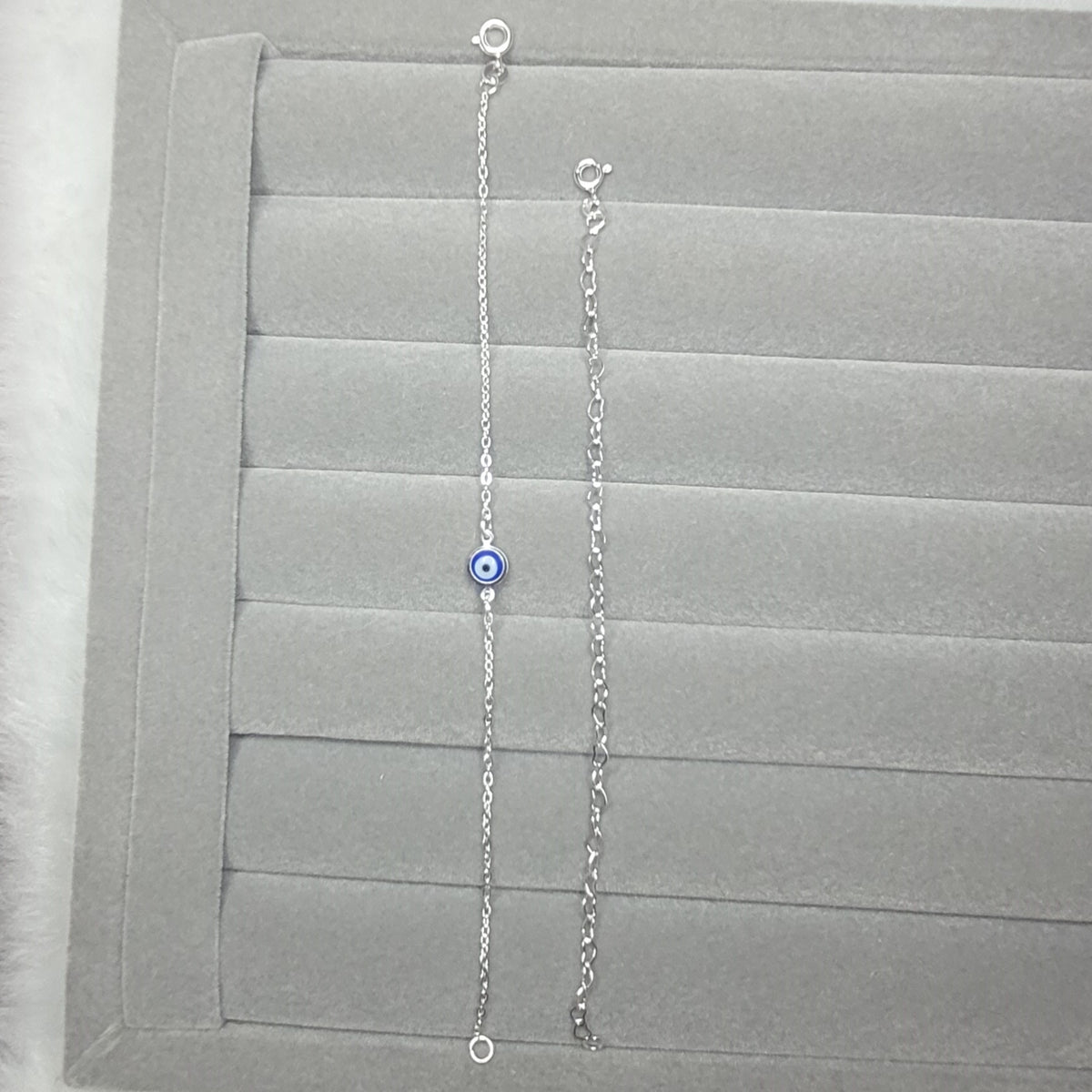 Kit mãe e filha pulseira todo coração e elos com olho grego