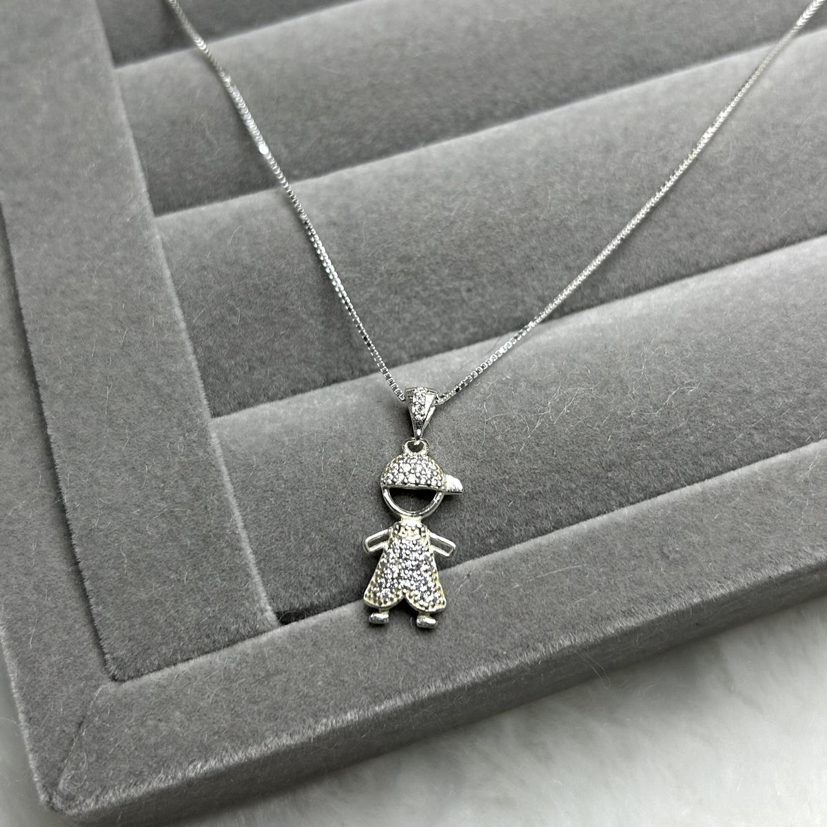 Colar veneziano menino cravejado de zircônia 40cm