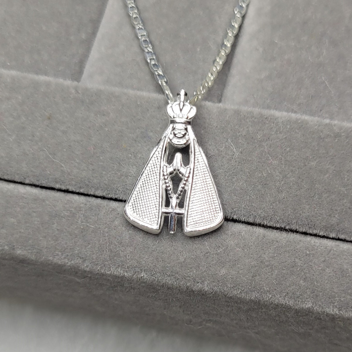 Colar piastrine pingente nossa Senhora 50CM
