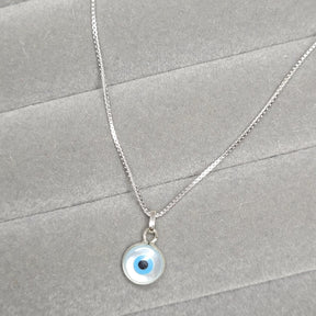 Colar veneziano pingente olho grego choker 40cm