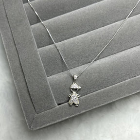 Colar veneziano menino cravejado de zircônia 40cm