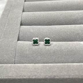 Brinco Trevo verde 6,8mm