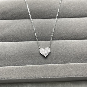 Colar choker 40cm Coração Cristal Cravejado